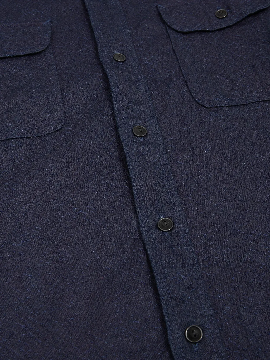 Samurai Jeans SSS25-01W Indigo Snake Jacquard Shirt