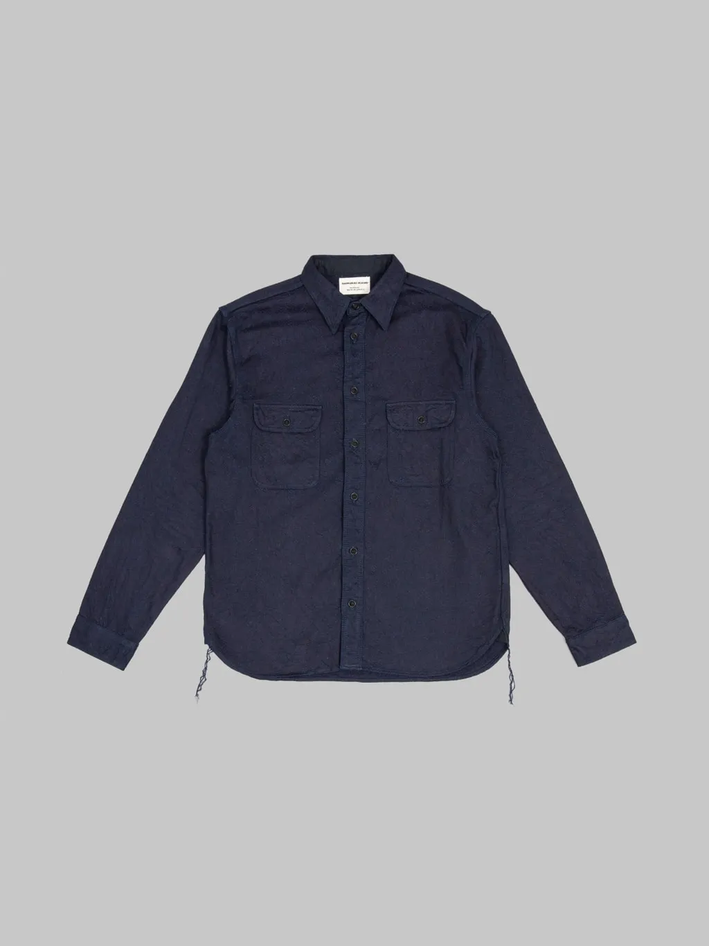 Samurai Jeans SSS25-01W Indigo Snake Jacquard Shirt