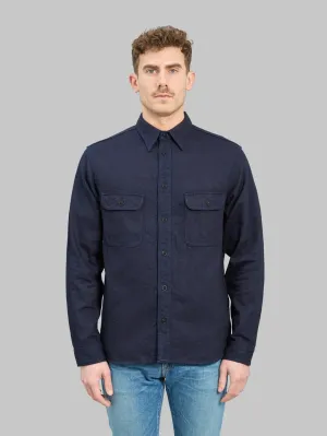 Samurai Jeans SSS25-01W Indigo Snake Jacquard Shirt