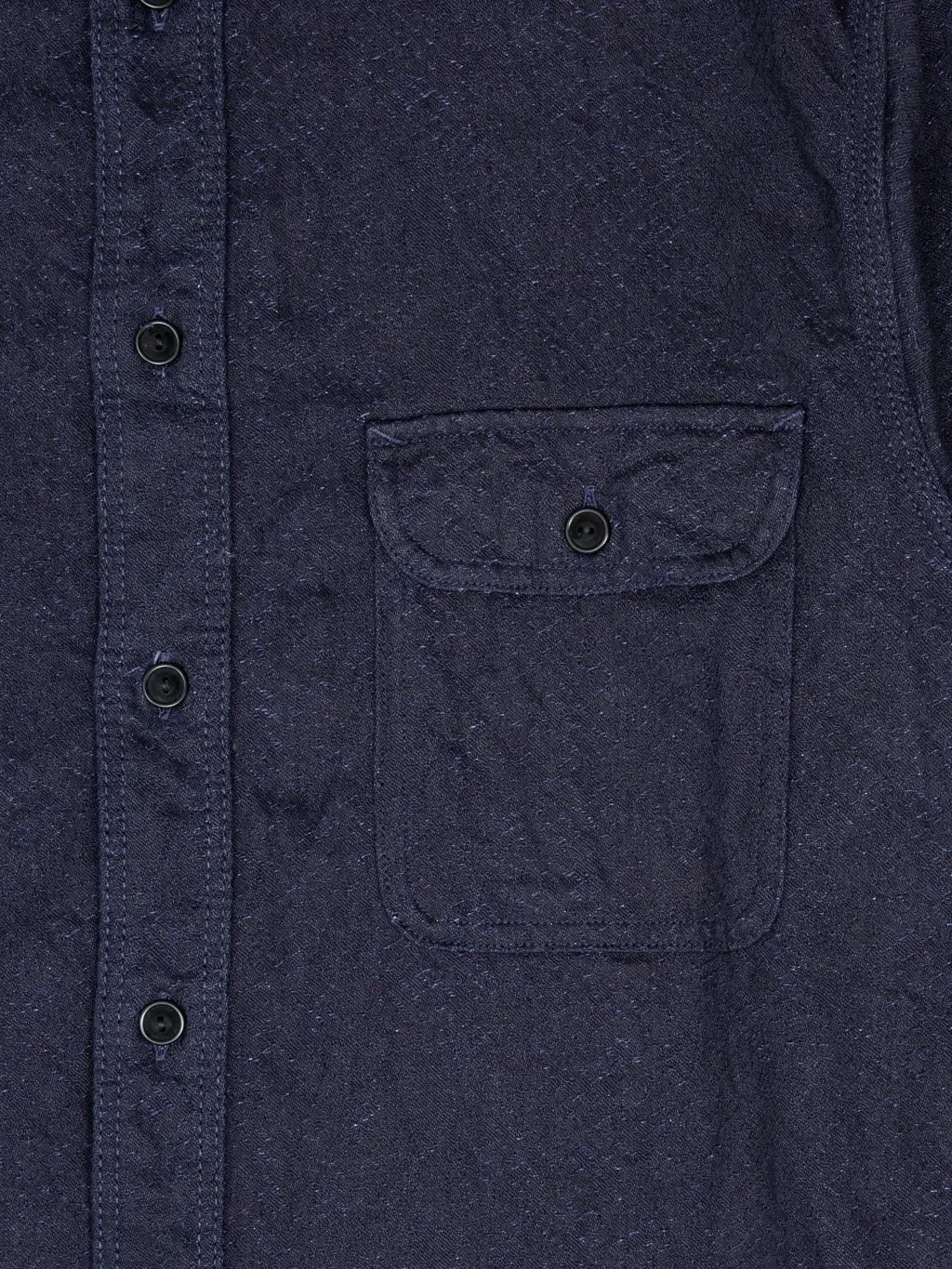 Samurai Jeans SSS25-01W Indigo Snake Jacquard Shirt