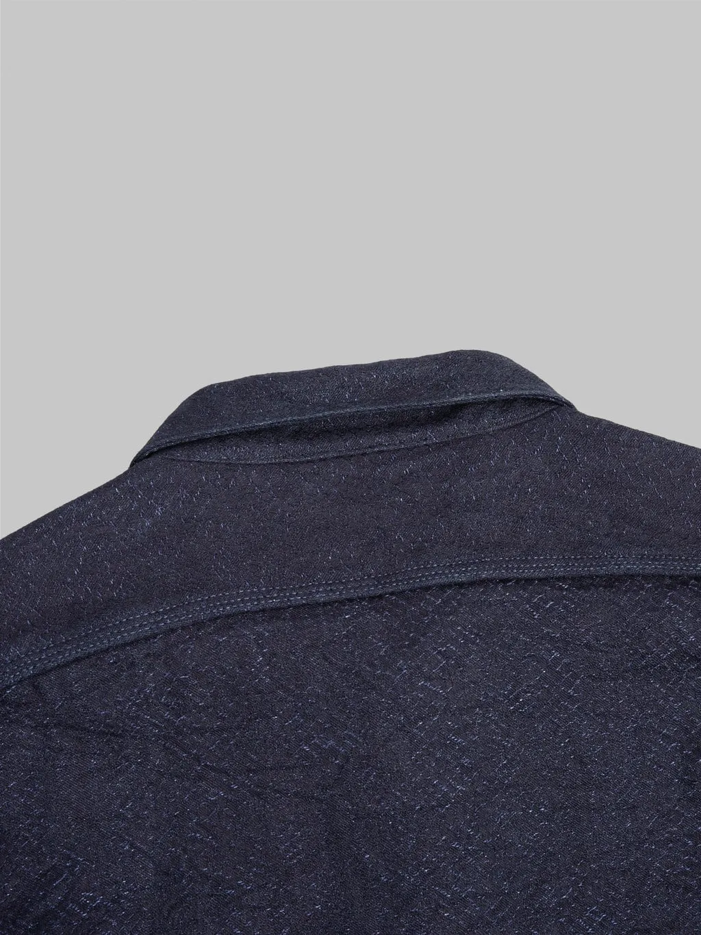 Samurai Jeans SSS25-01W Indigo Snake Jacquard Shirt