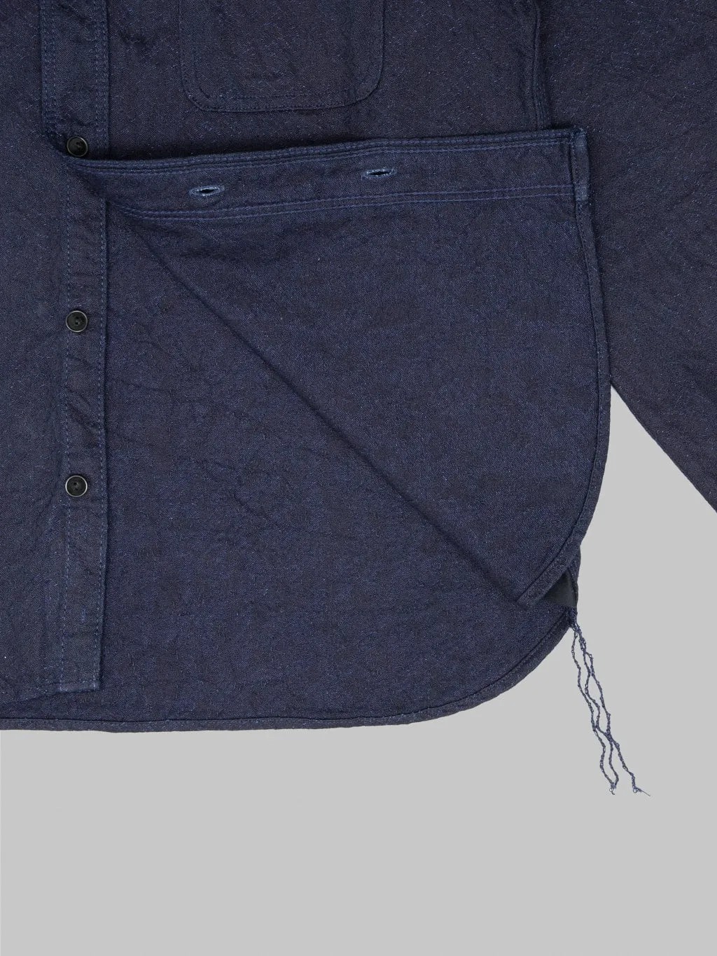 Samurai Jeans SSS25-01W Indigo Snake Jacquard Shirt