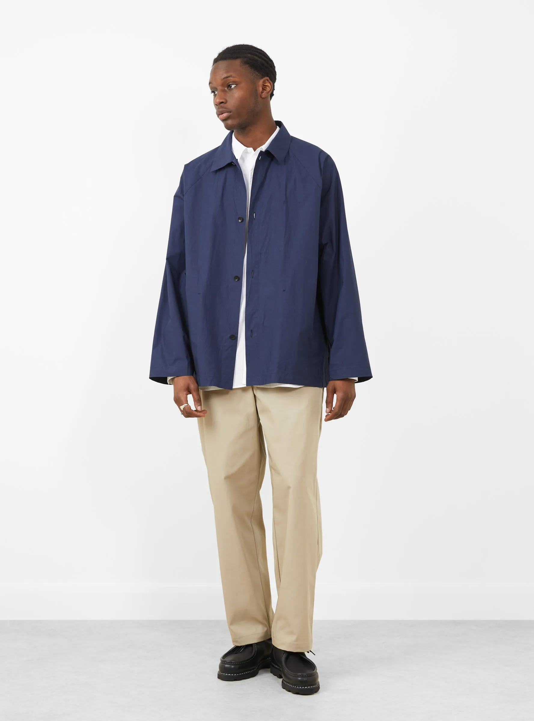 Silicone Coated Shirt Jacket Deep Blue