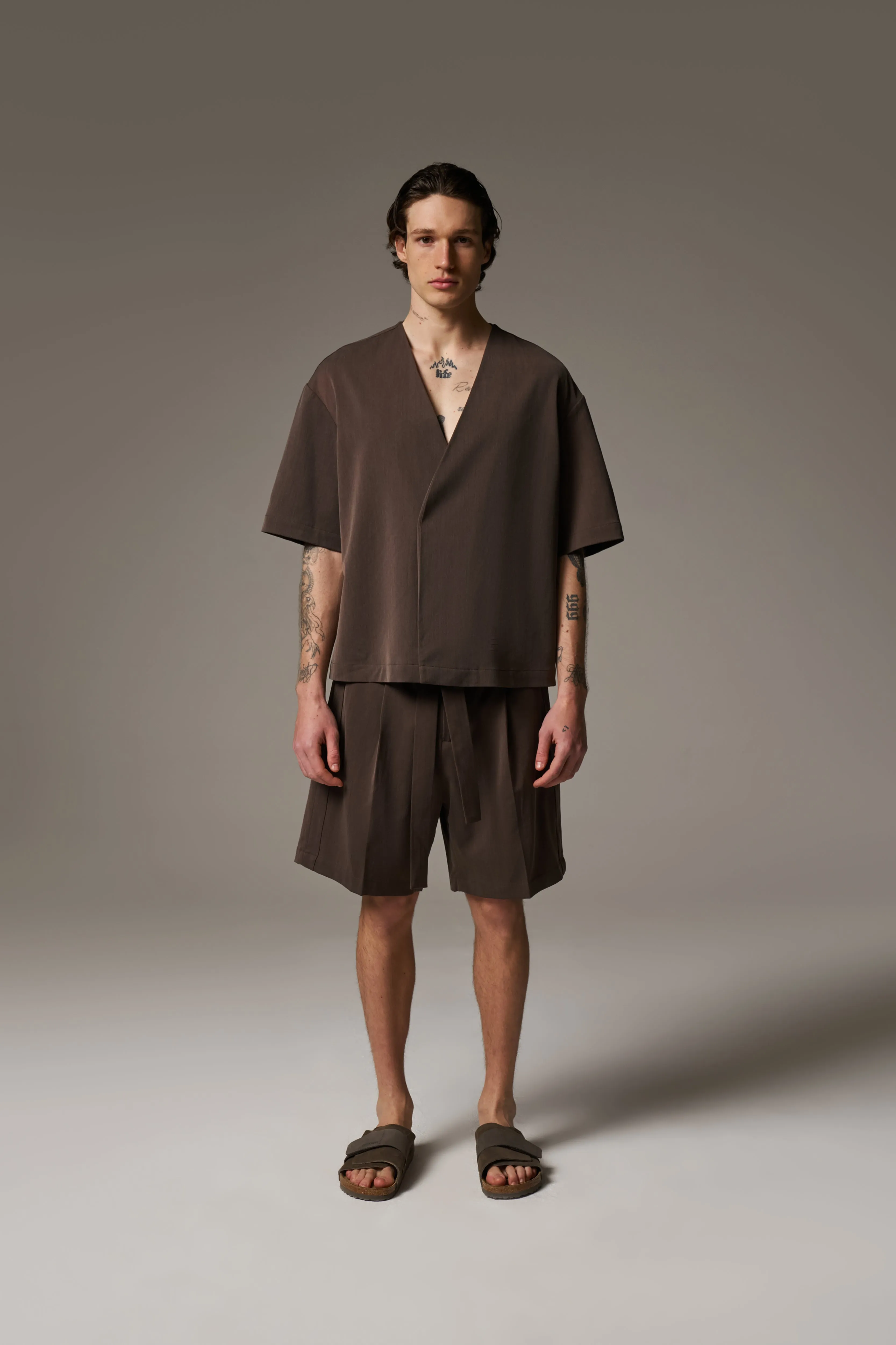 SMART WOVEN SHIRT - BROWN