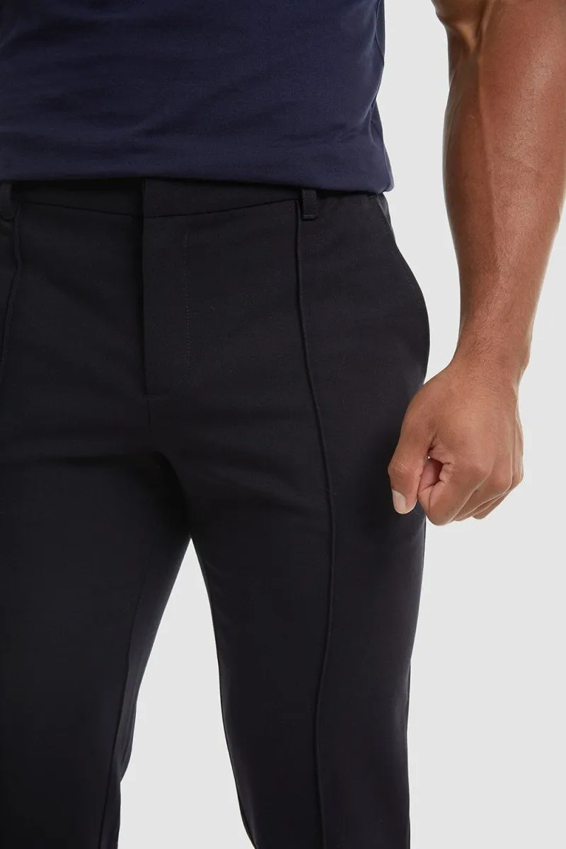 Stitched Crease Pants in Navy