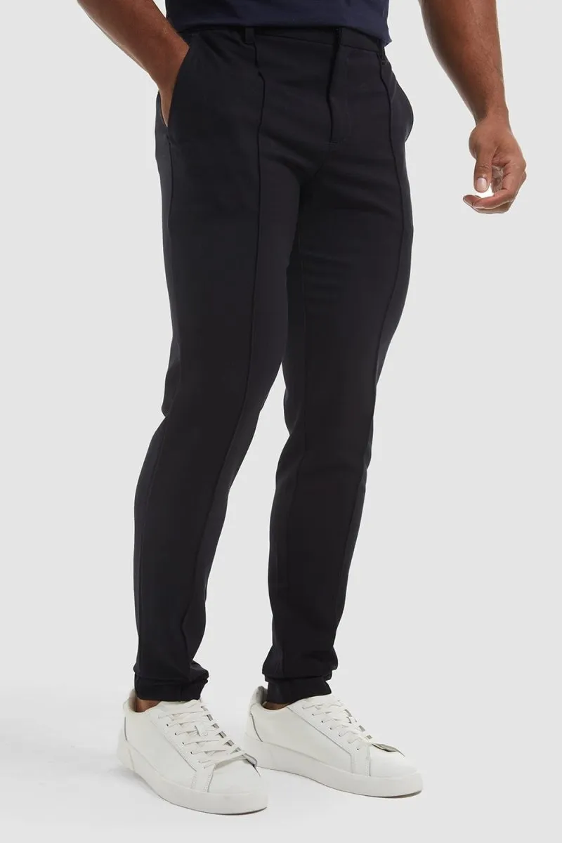 Stitched Crease Pants in Navy