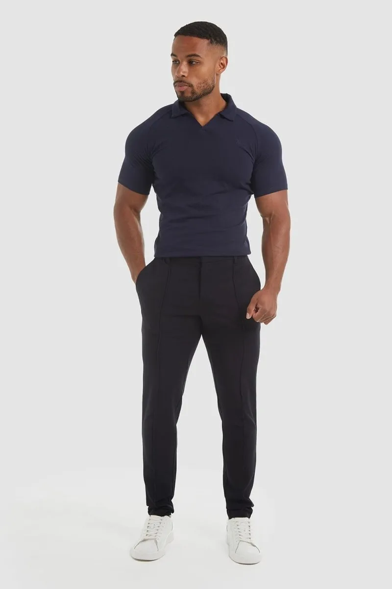 Stitched Crease Pants in Navy