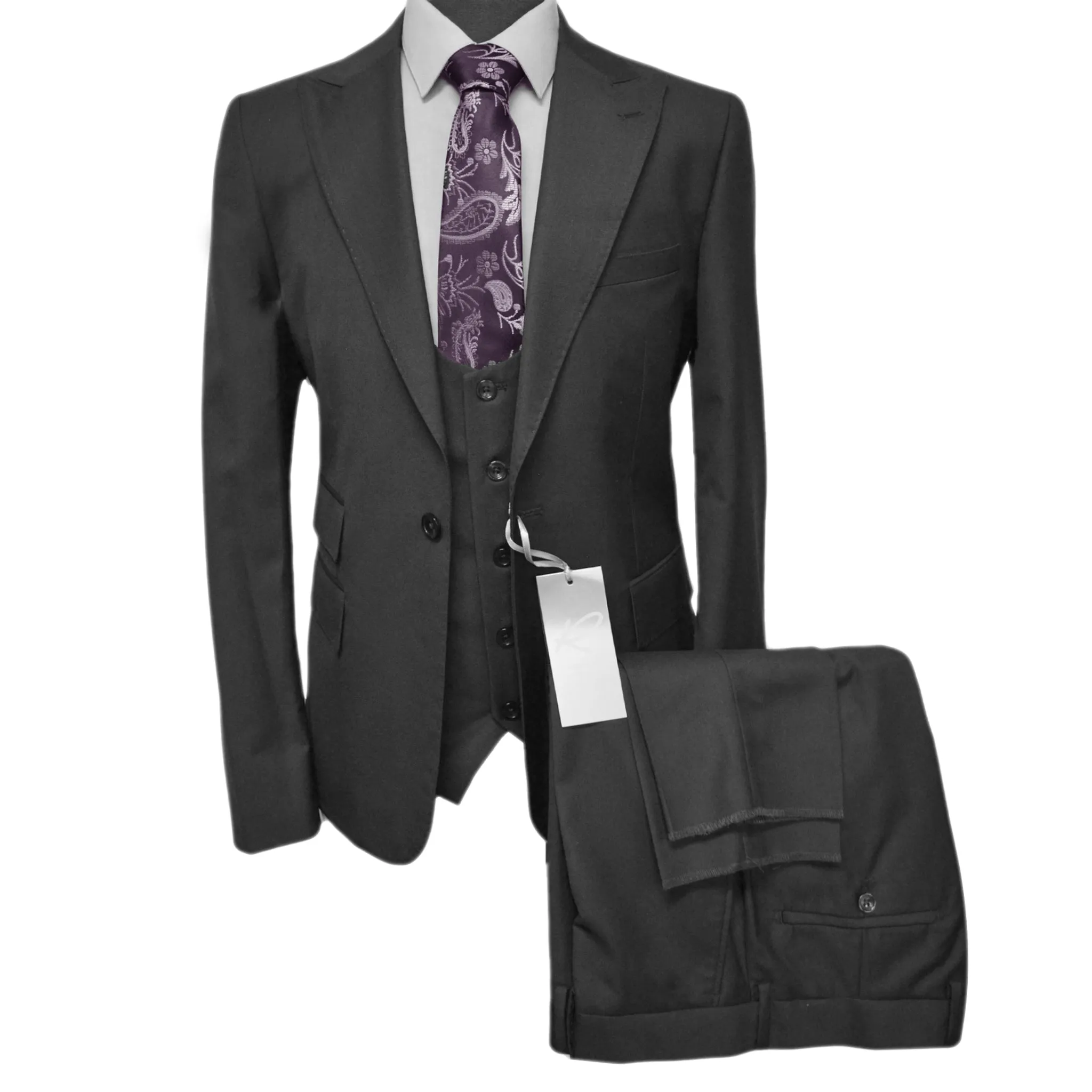 SYDNEY VESTED SUIT by Rossi Man/SOLID