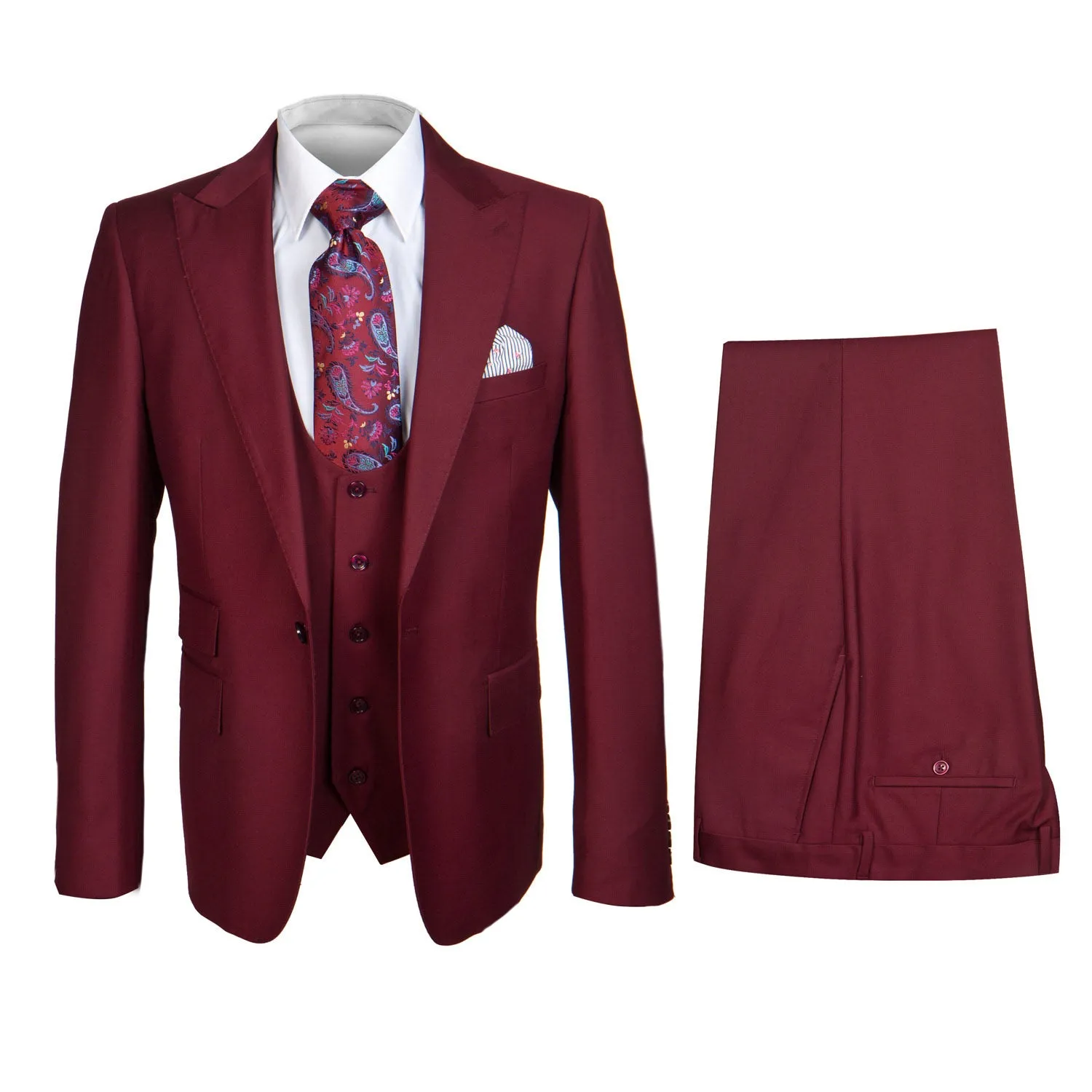 SYDNEY VESTED SUIT by Rossi Man/SOLID