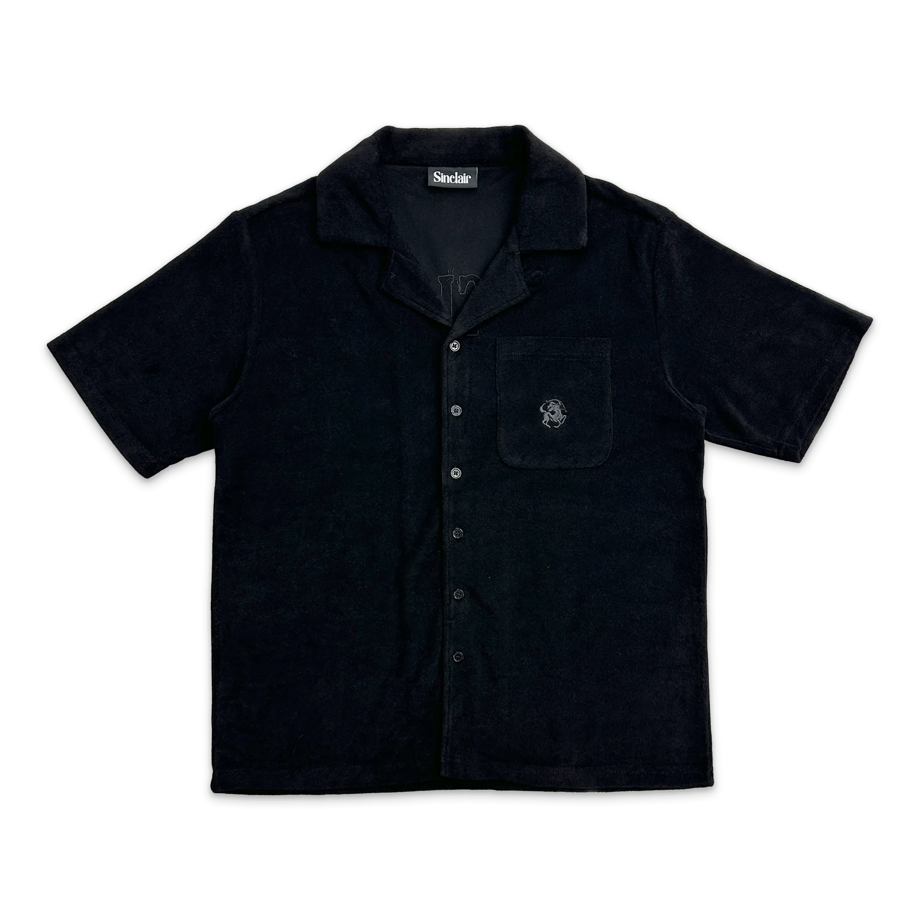 Terry Cloth Camp Shirt Black