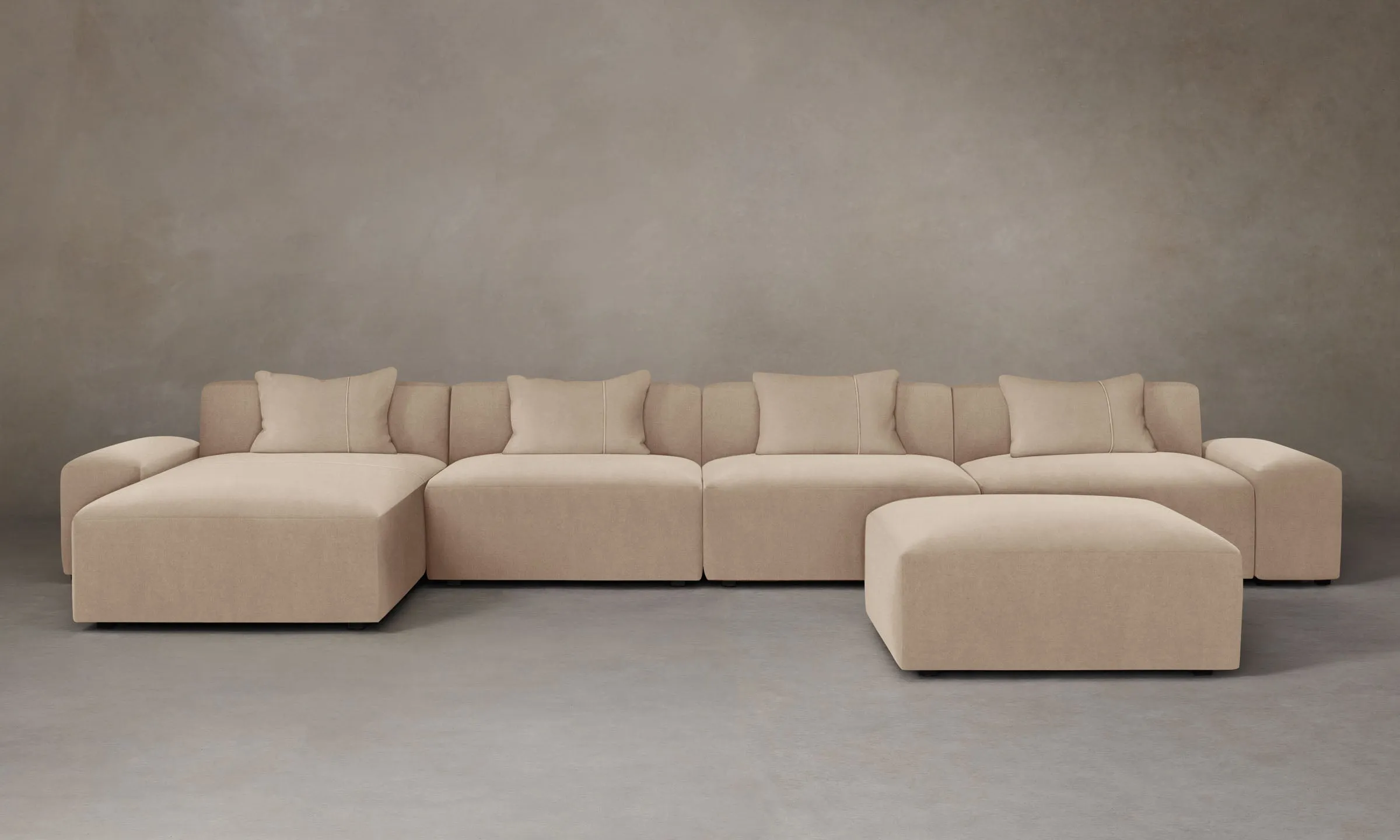 The Breuer Modular Sectional - Performance Velvet Taupe