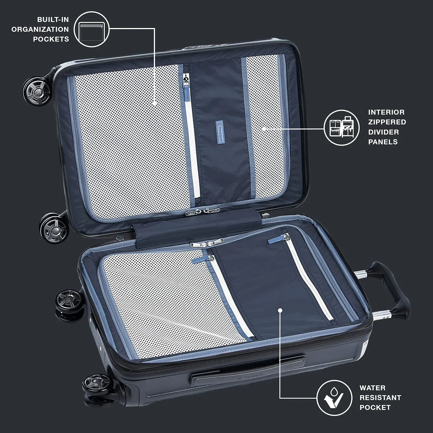 Travelpro Platinum Elite Hardside Expandable Spinner Wheel-Luggage TSA Lock Hard Shell Polycarbonate Suitcase, Compact Carry on Laptop Pocket 20-Inch