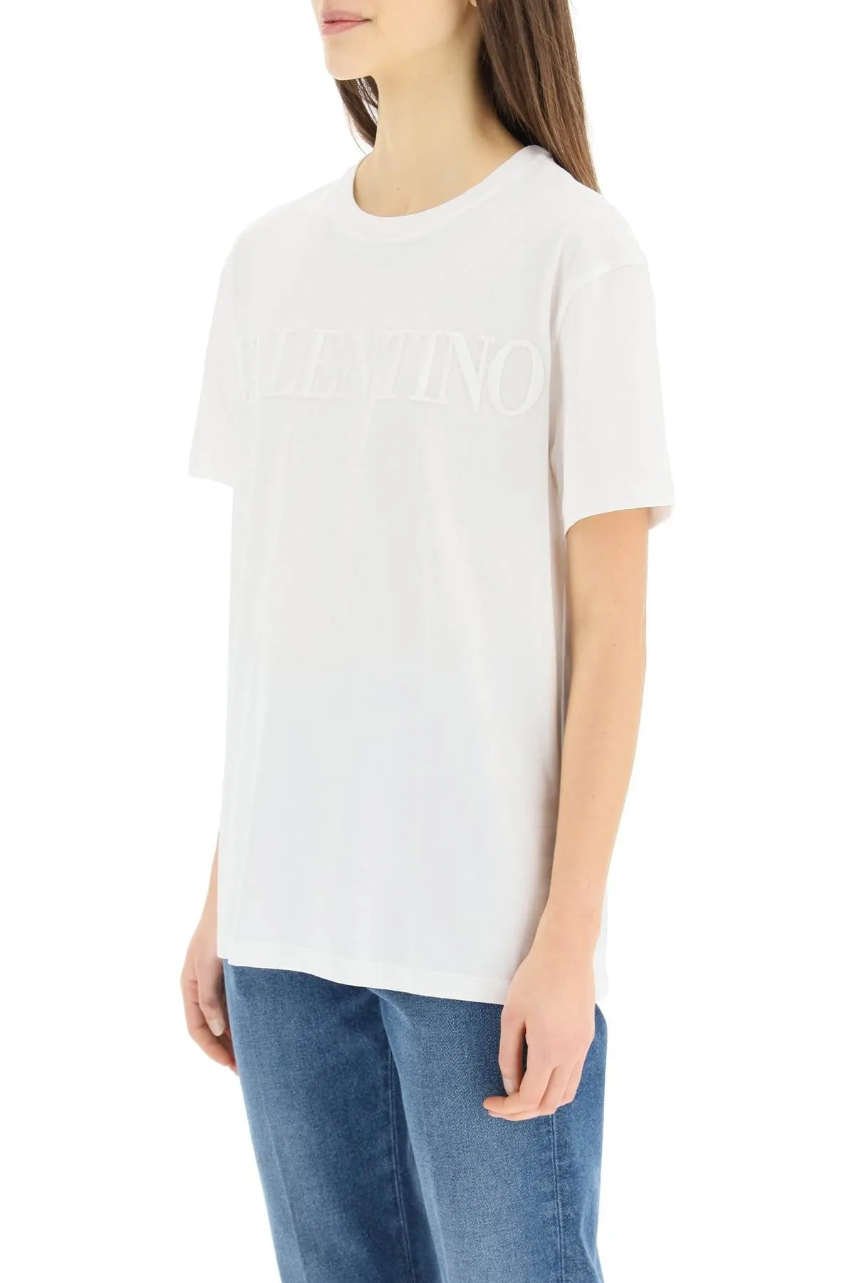 Valentino Logo Detailed Crewneck T-Shirt