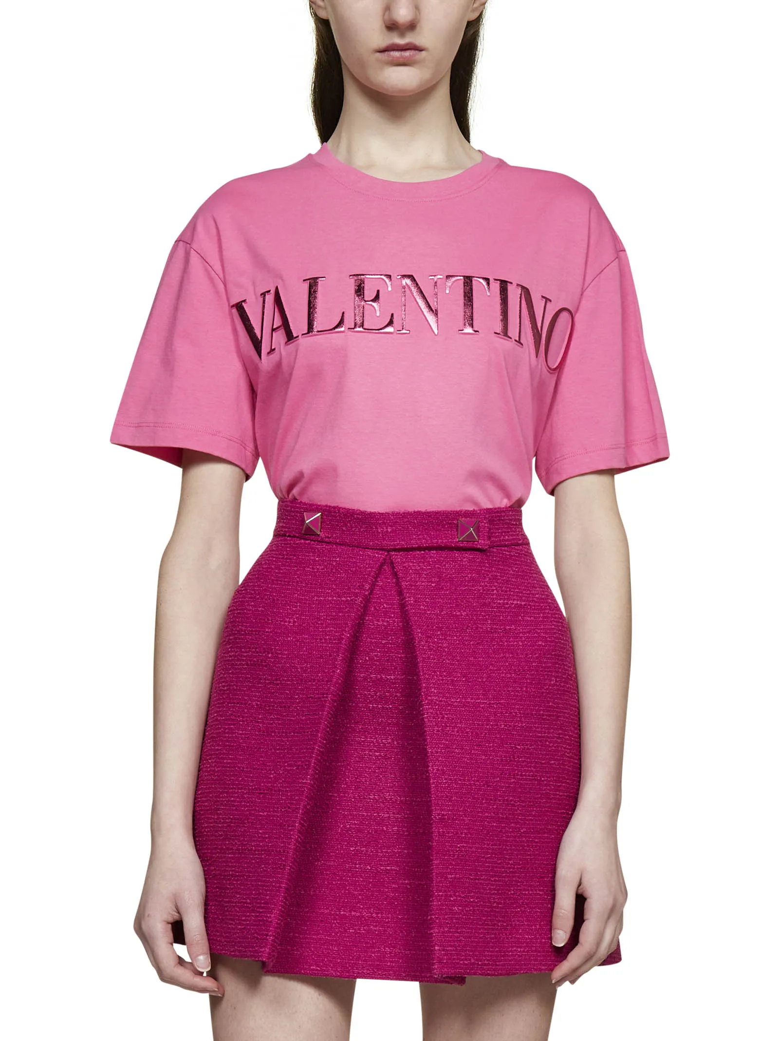Valentino Logo Detailed Crewneck T-Shirt
