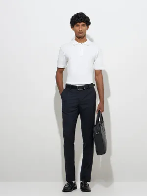 WES Formals White Slim-Fit Cotton Polo T-Shirt