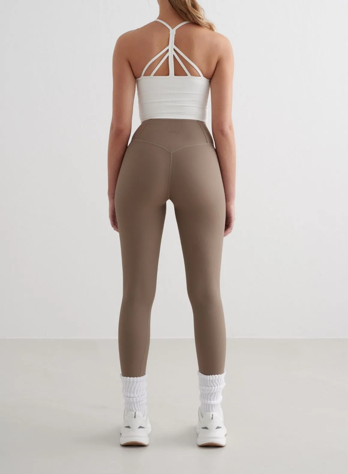 White Ribbed Performance Bralette