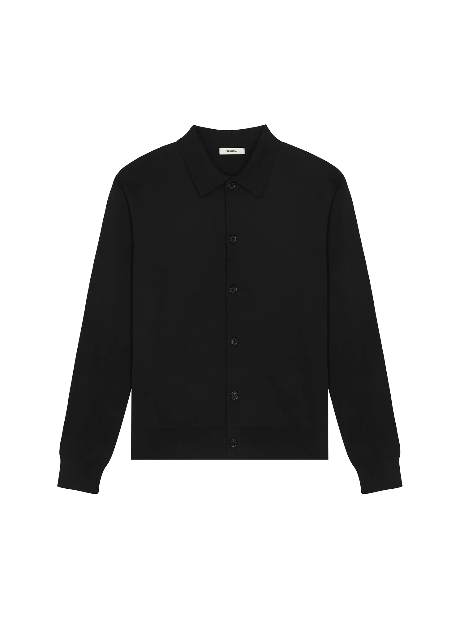 Womens DNA Knitted Collared Shirt—black