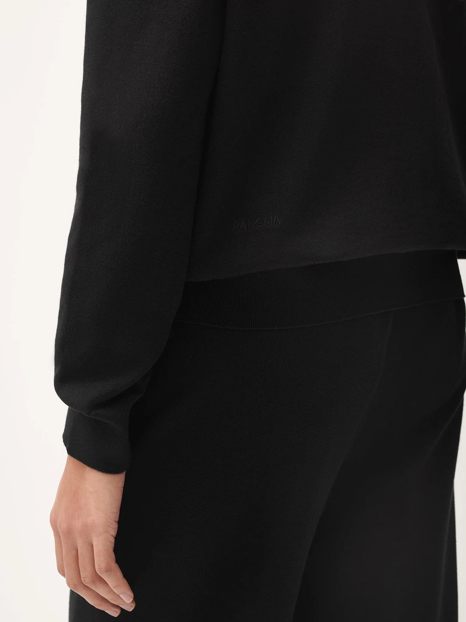 Womens DNA Knitted Collared Shirt—black